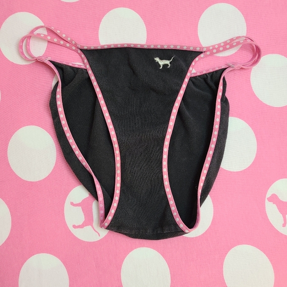 Rare VTG VS PINK Low Rise Cotton Double String Bikini Panty Size Sm